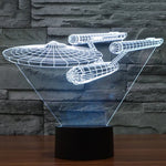 Lampe de bureau créative avec décoloration 7 couleurs, lampe de nuit stéréo visuelle, style vaisseau de guerre Star Trek