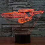 Lampe de bureau créative avec décoloration 7 couleurs, lampe de nuit stéréo visuelle, style vaisseau de guerre Star Trek