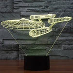 Lampe de bureau créative avec décoloration 7 couleurs, lampe de nuit stéréo visuelle, style vaisseau de guerre Star Trek