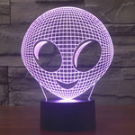 Lampe de bureau/veilleuse à stéréoscopie visuelle créative 7 couleurs avec décoloration, style Alien