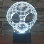 Lampe de bureau/veilleuse à stéréoscopie visuelle créative 7 couleurs avec décoloration, style Alien