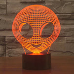 Lampe de bureau/veilleuse à stéréoscopie visuelle créative 7 couleurs avec décoloration, style Alien