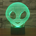 Lampe de bureau/veilleuse à stéréoscopie visuelle créative 7 couleurs avec décoloration, style Alien