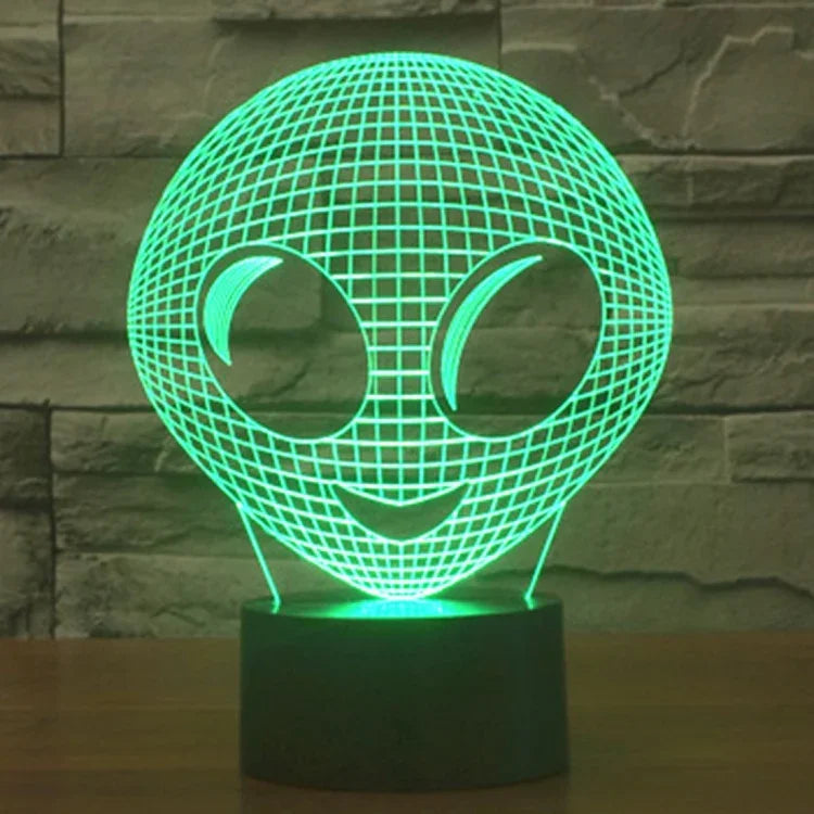 Lampe de bureau/veilleuse à stéréoscopie visuelle créative 7 couleurs avec décoloration, style Alien
