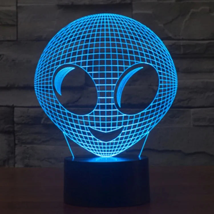 Lampe de bureau/veilleuse à stéréoscopie visuelle créative 7 couleurs avec décoloration, style Alien