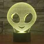 Lampe de bureau/veilleuse à stéréoscopie visuelle créative 7 couleurs avec décoloration, style Alien