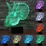 Lampe de bureau luminaire d'ambiance stéréoscopique visuelle créative 7 couleurs, style dinosaure