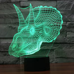 Lampe de bureau luminaire d'ambiance stéréoscopique visuelle créative 7 couleurs, style dinosaure