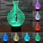 Lampe de bureau créative visuelle stéréo à 7 couleurs, lampe de nuit, style oiseau en cage