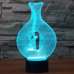 Lampe de bureau créative visuelle stéréo à 7 couleurs, lampe de nuit, style oiseau en cage