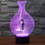 Lampe de bureau créative visuelle stéréo à 7 couleurs, lampe de nuit, style oiseau en cage