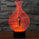 Lampe de bureau créative visuelle stéréo à 7 couleurs, lampe de nuit, style oiseau en cage