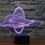 Lampe de table créative 7 couleurs, lampe de nuit stéréo visuelle, style saut de dauphin