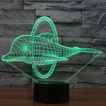 Lampe de table créative 7 couleurs, lampe de nuit stéréo visuelle, style saut de dauphin
