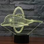 Lampe de table créative 7 couleurs, lampe de nuit stéréo visuelle, style saut de dauphin