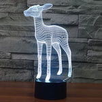 Lampe de bureau créative à stéréoscopie visuelle 7 couleurs, veilleuse style cerf