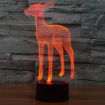 Lampe de bureau créative à stéréoscopie visuelle 7 couleurs, veilleuse style cerf