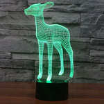Lampe de bureau créative à stéréoscopie visuelle 7 couleurs, veilleuse style cerf