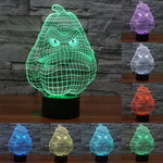 Lampe de bureau créative à stéréoscopie visuelle 7 couleurs avec décoloration, lampe de nuit, style gourde blanche