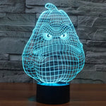 Lampe de bureau créative à stéréoscopie visuelle 7 couleurs avec décoloration, lampe de nuit, style gourde blanche