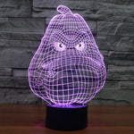 Lampe de bureau créative à stéréoscopie visuelle 7 couleurs avec décoloration, lampe de nuit, style gourde blanche
