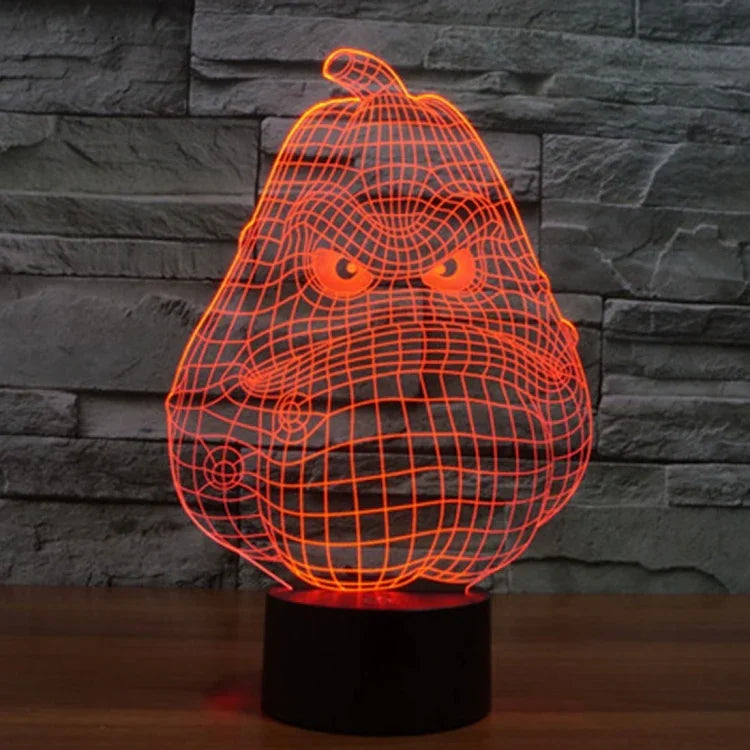 Lampe de bureau créative à stéréoscopie visuelle 7 couleurs avec décoloration, lampe de nuit, style gourde blanche