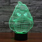 Lampe de bureau créative à stéréoscopie visuelle 7 couleurs avec décoloration, lampe de nuit, style gourde blanche