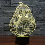 Lampe de bureau créative à stéréoscopie visuelle 7 couleurs avec décoloration, lampe de nuit, style gourde blanche