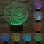 Lampe de bureau/veilleuse stéréo visuelle créative à 7 couleurs, style abstrait
