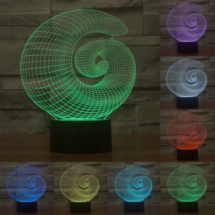 Lampe de bureau/veilleuse stéréo visuelle créative à 7 couleurs, style abstrait