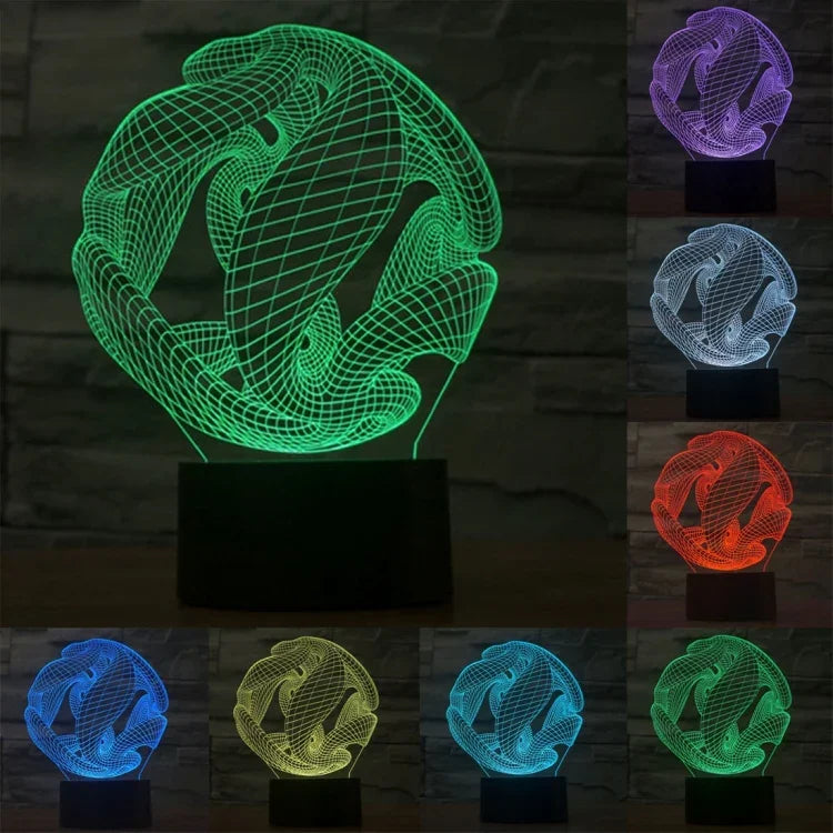 Lampe de bureau/veilleuse stéréo visuelle créative à 7 couleurs, style abstrait, modèle 7