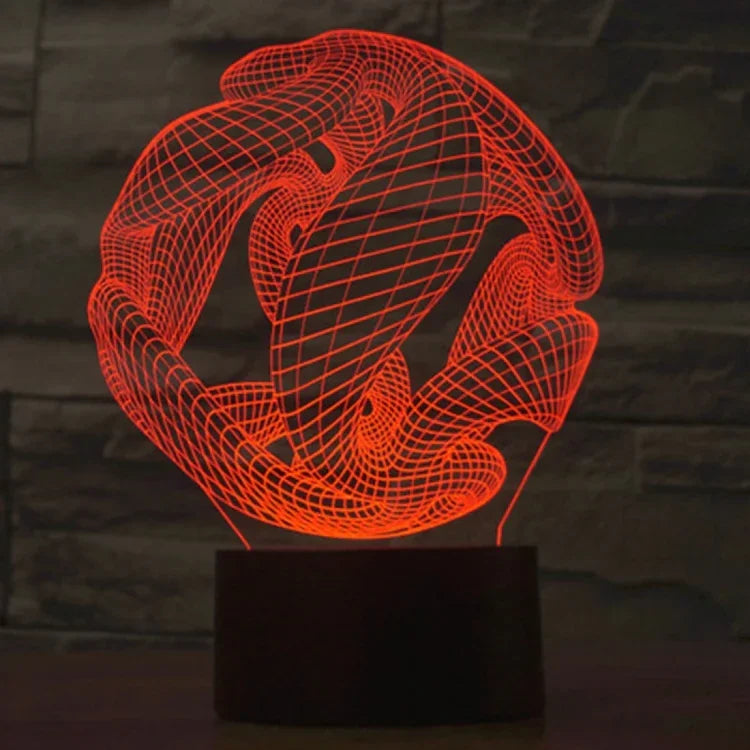 Lampe de bureau/veilleuse stéréo visuelle créative à 7 couleurs, style abstrait, modèle 7