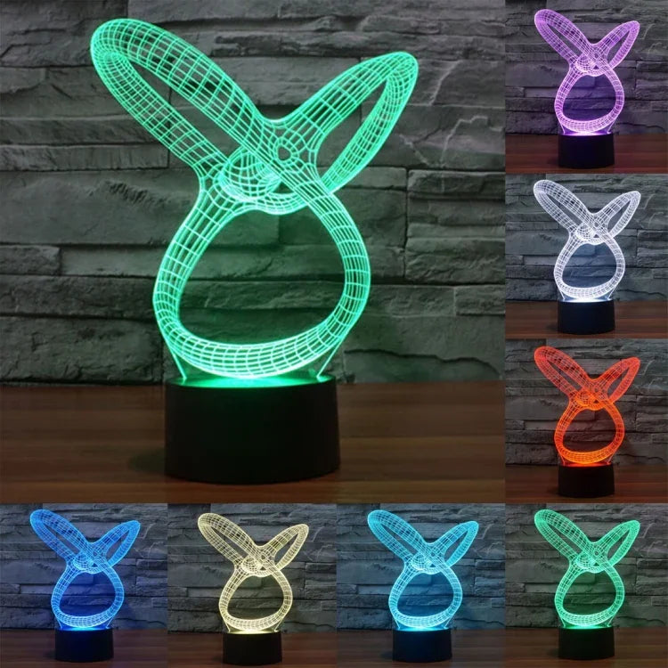Lampe de Bureau à Stéréo Visuelle Créative 7 Couleurs, Veilleuse, Modèle 2 Style Abstrait