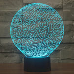 Lampe de table créative 3D à décoloration en 7 couleurs, lampe de chevet, style chiffres