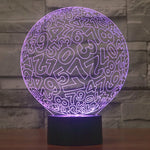 Lampe de table créative 3D à décoloration en 7 couleurs, lampe de chevet, style chiffres