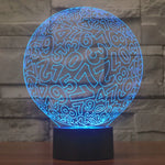 Lampe de table créative 3D à décoloration en 7 couleurs, lampe de chevet, style chiffres