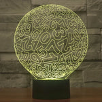 Lampe de table créative 3D à décoloration en 7 couleurs, lampe de chevet, style chiffres