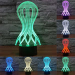Lampe de bureau créative visuelle stéréo à 7 couleurs, lampe de nuit, style acalèphe