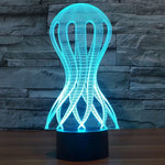 Lampe de bureau créative visuelle stéréo à 7 couleurs, lampe de nuit, style acalèphe