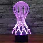 Lampe de bureau créative visuelle stéréo à 7 couleurs, lampe de nuit, style acalèphe