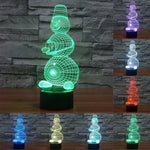 Lampe de bureau créative visuelle stéréo à 7 couleurs, lampe de nuit, modèle bonhomme de neige 2