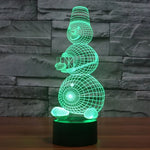 Lampe de bureau créative visuelle stéréo à 7 couleurs, lampe de nuit, modèle bonhomme de neige 2