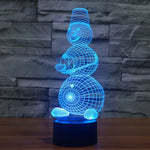 Lampe de bureau créative visuelle stéréo à 7 couleurs, lampe de nuit, modèle bonhomme de neige 2