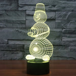 Lampe de bureau créative visuelle stéréo à 7 couleurs, lampe de nuit, modèle bonhomme de neige 2