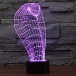 Lampe de bureau lumineuse à stéréo visuelle créative 7 couleurs, Veilleuse de style Cobra