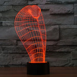 Lampe de bureau lumineuse à stéréo visuelle créative 7 couleurs, Veilleuse de style Cobra