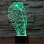 Lampe de bureau lumineuse à stéréo visuelle créative 7 couleurs, Veilleuse de style Cobra
