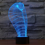Lampe de bureau lumineuse à stéréo visuelle créative 7 couleurs, Veilleuse de style Cobra