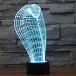 Lampe de bureau lumineuse à stéréo visuelle créative 7 couleurs, Veilleuse de style Cobra