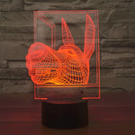 Lampe de bureau créative en forme d'âne, lumière de nuit, à effets visuels 3D, 7 couleurs